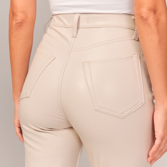 NWT!! Abercrombie Mixed Fabric 90s The Slim Straight Ultra High Rise Curve Love - Picture 6 of 14